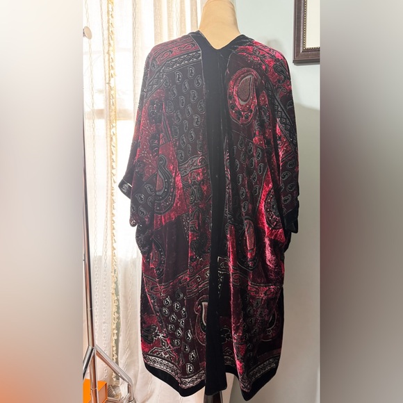 NWT Lovestitch Noelle Velvet Kimono O/S •best fit=0X-3X - Picture 6 of 10
